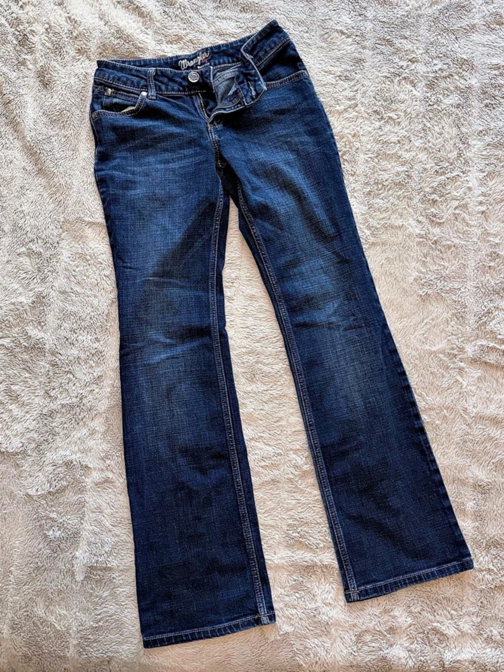 Wrangler Women's Boot Cut Jeans Blue Waist 1 x Length 34